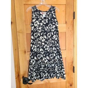 Hilo Hattie Hawaiian Tiered Ruffle Floral Resort Dress SMALL Vacation Travel S‎